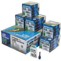 Optimaxx 5.0mm 800 Piece Woodscrew Maxxpack
