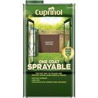 Cuprinol One Coat Sprayable Fence Treatment - Harvest Brown - 5L