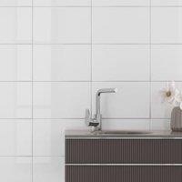 Wickes White Gloss Ceramic Wall Tile - 400 x 250mm - Sample