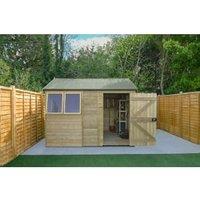 Forest Garden Timberdale Reverse Apex Shed with Base - 10 x 6ft