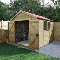 Forest Garden Timberdale Double Door Apex Shed with Assembly - 10 x 8ft