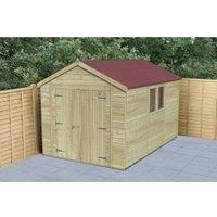 Forest Garden Timberdale Apex Double Door Shed with Base & Assembly - 12 x 8ft