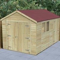 Forest Garden Timberdale Apex Double Door Combo with Assembly - 12 x 8ft