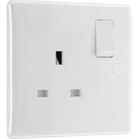 BG 13A Single Gang Curve White Single Switched Socket
