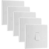 BG Slimline 20A 1 Gang Single Switch - White - Pack of 5