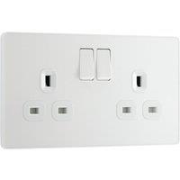 BG Evolve 13A Double Socket - Pearlescent White
