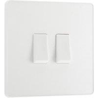 BG Evolve 2 Way 20A Double Switch - Pearlescent White