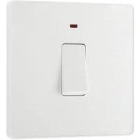 BG Evolve 20A Double Pole Switch with Power LED Indicator - Pearlescent White