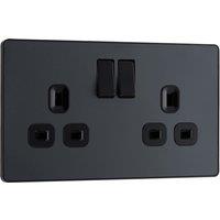 BG Evolve 13A Double Socket - Matt Grey