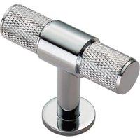 Carlisle Polished Chrome Knurled Cabinet T-Bar Knob