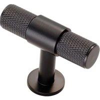 Carlisle Matt Black Knurled Cabinet T-Bar Knob
