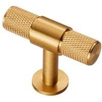Carlisle Satin Brass Knurled Cabinet T-Bar Knob