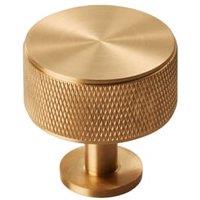 Carlisle Satin Brass Knurled Cabinet Radio Knob - 160mm