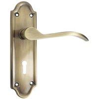 Kennington Antique Brass Lever Lock Door Handle - 1 Pair
