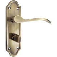 Kennington Antique Brass Lever Bathroom Door Handle - 1 Pair