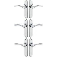 Marvel Polished Chrome Lever Latch Door Handle - 3 Pairs