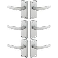 Contract Satin Aluminium Door Handle - 3 Pairs