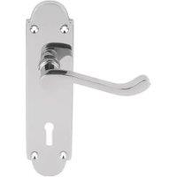 Geneva Chrome Lever Lock Door Handle - 1 Pair