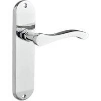 Capri Polished Chrome Lever Latch Door Handle - 1 Pair