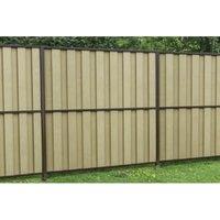 DuraPost VENTO Sepia Brown & Natural Vertical Composite Fence Panel Multi-Pack - 6 x 6ft - 4 Panels