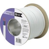 2 Core 3182Y White Round Flexible Cable - 1.5mm2 - 25m