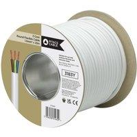 3 Core 3183Y White Round Flexible Cable - 1.5mm2 - 25m