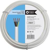 4 Core 3184Y White Round Flexible Cable - 1mm2 - 5m