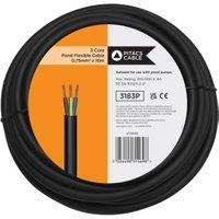 3 Core 3183P Black Pond Flexible Cable - 0.75mm2 - 10m