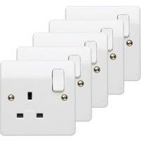 MK 13A Switched Single Socket - White - Pack of 5