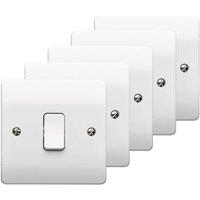 MK 10A Single 2 Way Light Switch - White - Pack of 5