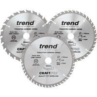 Trend CSB/165/3PK/B Craft Pro 165 x 20mm Mixed Saw Blade - Triple Pack