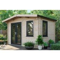 Powersheds Left Hand Door Apex Chalet Log Cabin - 8 x 12ft