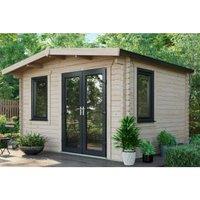 Powersheds Right Hand Door Apex Chalet Log Cabin - 10 x 12ft