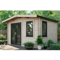 Powersheds Left Hand Door Apex Chalet Log Cabin - 10 x 12ft