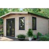 Powersheds Left Hand Door Apex Chalet Log Cabin - 14 x 12ft