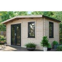 Powersheds Left Hand Door Apex Chalet Log Cabin - 8 x 14ft