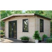 Powersheds Left Hand Door Apex Chalet Log Cabin - 10 x 14ft