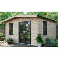 Powersheds Right Hand Door Apex Chalet Log Cabin - 12 x 14ft