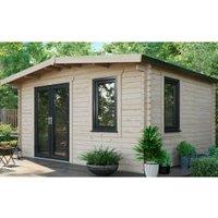 Powersheds Left Hand Door Apex Chalet Log Cabin - 12 x 14ft