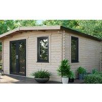 Powersheds Left Hand Door Apex Chalet Log Cabin - 16 x 14ft