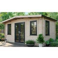 Powersheds Central Doors Apex Chalet Log Cabin - 8 x 16ft