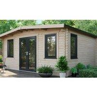 Powersheds Central Doors Apex Chalet Log Cabin - 14 x 16ft