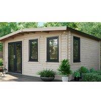Powersheds Left Hand Door Apex Chalet Log Cabin - 14 x 16ft