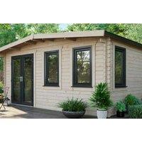 Powersheds Left Hand Door Apex Chalet Log Cabin - 16 x 16ft