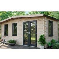 Powersheds Right Hand Door Apex Chalet Log Cabin - 8 x 18ft