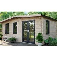 Powersheds Right Hand Door Apex Chalet Log Cabin - 10 x 18ft