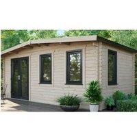 Powersheds Left Hand Door Apex Chalet Log Cabin - 10 x 18ft