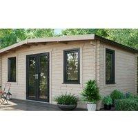 Powersheds Central Doors Apex Chalet Log Cabin - 12 x 18ft