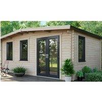 Powersheds Right Hand Door Apex Chalet Log Cabin - 12 x 18ft