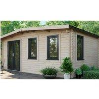 Powersheds Left Hand Door Apex Chalet Log Cabin - 12 x 18ft